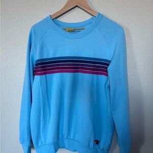 Aviator Nation Light Blue Crewneck with Stripes